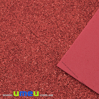 Фоаміран глітерний, 2 мм, Червоний, 20х30 см (FOM-034575)