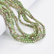 Намистини круглі грановані, 4 мм, Зелені АВ (BUS-052236)