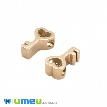 Бусина из нержавеющей стали Ключик, 8х5 мм, Розовое золото (STL-044601)