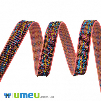 Стрічка оксамитова з люрексом, 10 мм, Різнокольорова (LEN-042184)