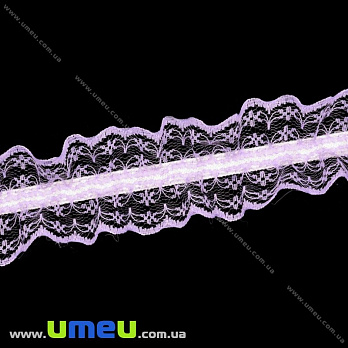 Кружево на резинке, 40 мм, Сиреневое (LEN-025756)
