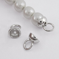 Держатели-протекторы для тросика, 7х6 мм, Латунь с покрытием Родий (BUS-058482)