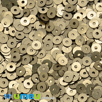 Пайетки Индия круглые плоские, 4 мм, Бронзовые (PAI-037543)