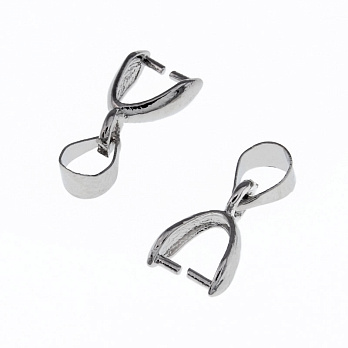 Тримач для кулона, 14х3 мм, Латунь з покриттям Родій (OSN-055655)