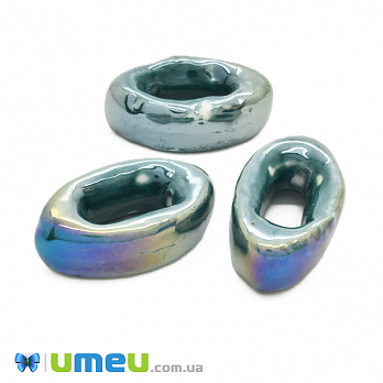 Бусина керамическая УЦЕНКА, 28х9х16 мм, Изумрудная (BUS-010531)