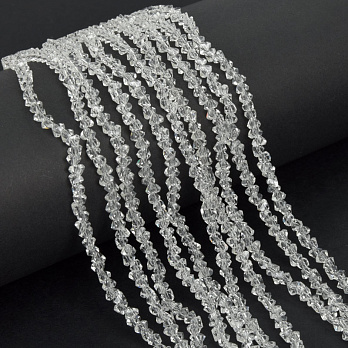 Бусины стеклянные скол (крошка), 3 мм, Прозрачные (BUS-057466)