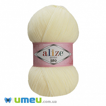 Пряжа Alize Extra Life 100 г, 480 м, Кремова 912 (YAR-038422)