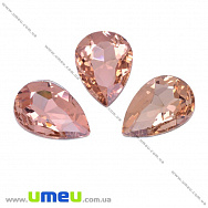 Риволи стеклянный, Капля граненая, 25х18 мм, Шампань (KAB-010547)