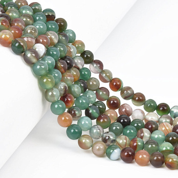 Бусины Агат зеленый, Натур. камень, 6 мм, Круглые, 18 см (BUS-058053)