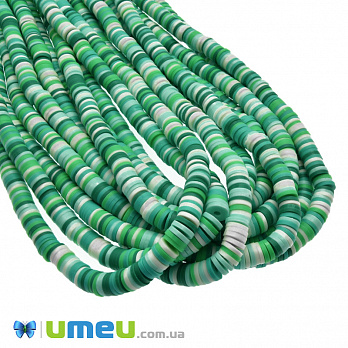 Бусины из полимерной глины, 6 мм, Микс бирюзовый (BUS-046991)