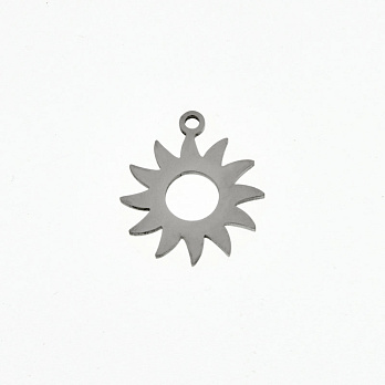 Підвіска з нерж. сталі Сонце, 16,5х14 мм, Темне срібло (STL-060704)