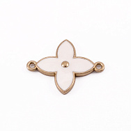 Коннектор металлический Цветок белый, 27х21 мм, Золото (KON-055477)
