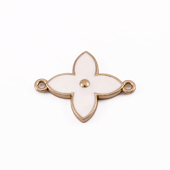 Конектор металевий Квітка біла, 27х21 мм, Золото (KON-055477)