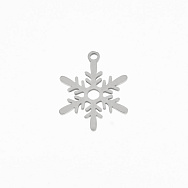 Подвеска из нерж. стали Снежинка, 18х14 мм, Темное серебро (STL-060683)