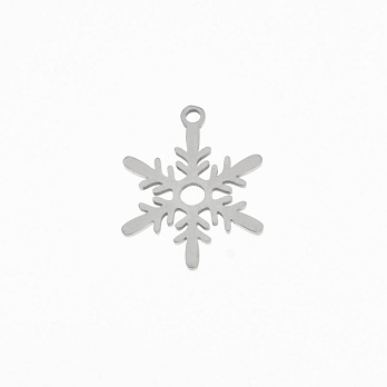 Подвеска из нерж. стали Снежинка, 18х14 мм, Темное серебро (STL-060683)