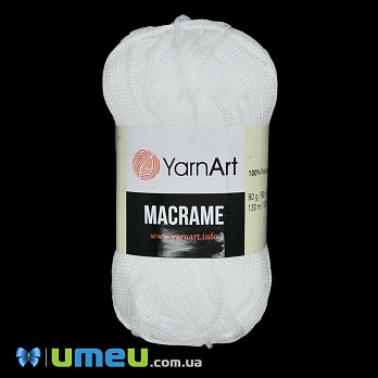 Пряжа YarnArt Macrame 90 г, 130 м, Біла 154 (YAR-038452)