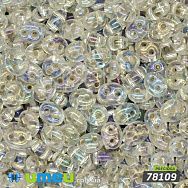 Бисер чешский Twin (Твин) №78109, 2,5х5 мм, Серебристый блестящий радужный (BIS-026276)