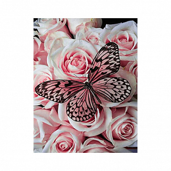 Набор алмазной живописи на подрамнике 30х40 см, Розовая бабочка (SXM-051378)