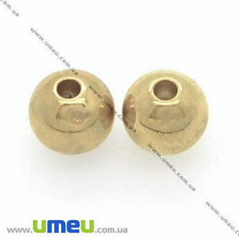 Намисто пластикова Кругла, 4 мм, Золотиста (BUS-003597)