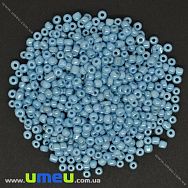 Бисер китайский крупный, 6/0, Голубой перламутровый, 4 мм (BIS-033694)