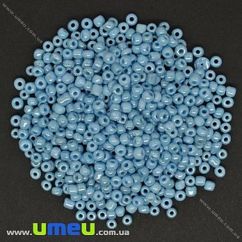 Бісер китайський великий, 6/0, Блакитний перламутровий, 4 мм (BIS-033694)