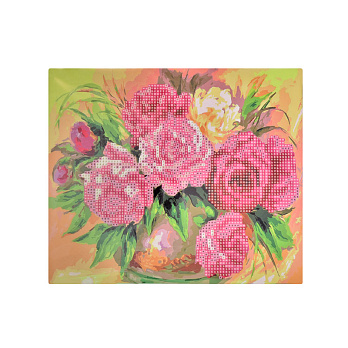 Набор алмазной живописи на картоне 25х21 см, Пионы (SXM-052483)