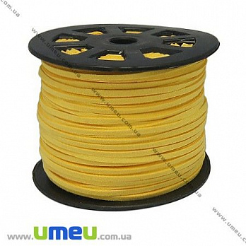 Замшевый шнур, 3 мм, Желтый (LEN-007064)