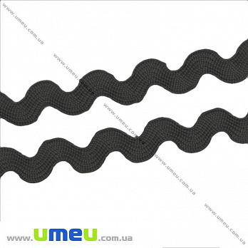Тесьма вьюнок, 5 мм, Черная (LEN-014509)