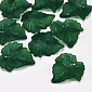 Бусины акриловые матовые, Листики, 24х23 мм, Зеленые темные (BUS-054312)