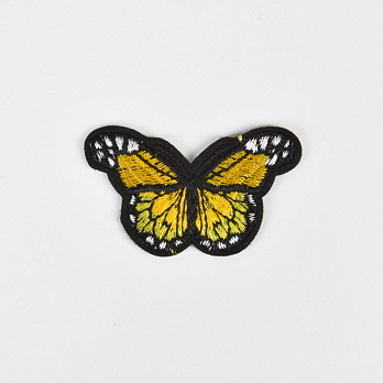 Термоаппликация Бабочка, 5,5х3,5 см, Желтая (APL-060106)