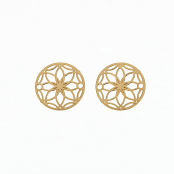 Конектори Квіти, 13 мм, Латунь, Золото (KON-061392)