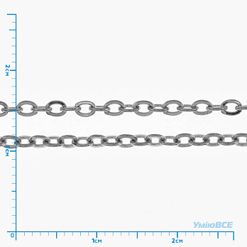 Цепь из нержавеющей стали, 2 мм, Темное серебро (ZEP-058386)