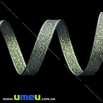 Стрічка парчева, 6 мм, Синя (LEN-022589)