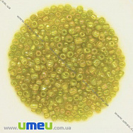 Бисер китайский крупный, 6/0, Желтый АВ прозрачный, 4 мм (BIS-008641)