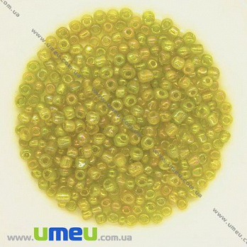 Бисер китайский крупный, 6/0, Желтый АВ прозрачный, 4 мм (BIS-008641)
