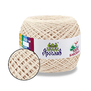 Пряжа Ярослав Бавовна 14/2, 50 г, 350 м, Кремовая 97 (YAR-058970)