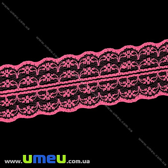 Кружево тонкое, 45 мм, Малиновое (LEN-020688)