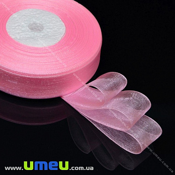 Лента из органзы, 20 мм, Розовая (LEN-019697)