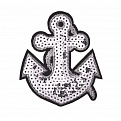 Термоаппликация с пайетками Якорь, 9,5х8 см, Серебристая (APL-051231)