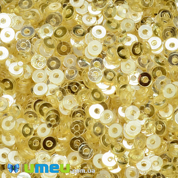 Пайетки Индия круглые плоские, 3 мм, Желтые (PAI-037556)