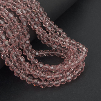 Намистини круглі грановані, 6 мм, Рожеві (BUS-057325)