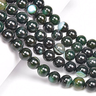 Бусины Агат зеленый, Натур. камень, 10 мм, Круглые, 19 см (BUS-060724)