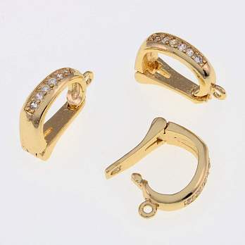 Бейл знімний, 14 мм, Латунь із покриттям 14 kt, Куб. цирконій (OSN-055383)