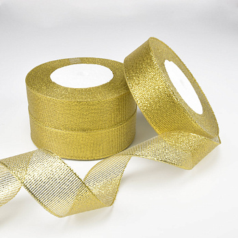 Стрічка парчева, 25 мм, Золотиста (LEN-001543)