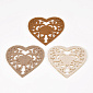 Декоративний виріб з фетру Мереживне серце, 5х5 см, Бежеве (FLT-057012)