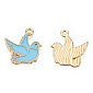 Підвіска метал. Голуб Миру блакитний, 20х18 мм, Золото (POD-053636)