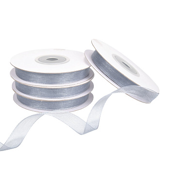 Лента из органзы, 10 мм, Серая (LEN-056783)
