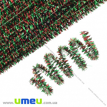 Синельний дріт, Зелено-червоний блискучий, 30 см (DIF-033318)