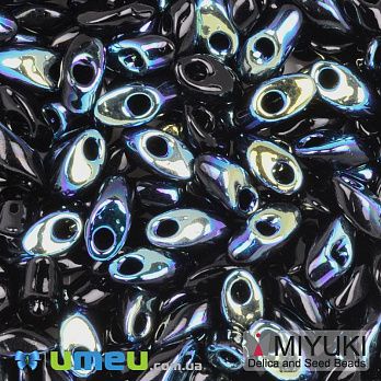 Бісер японський Miyuki LMA №4555, 4х7 мм, Синій AB (BIS-049940)