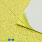 Фоаміран гліттерний на клейовій основі, 2 мм, Жовтий, 20х30 см (FOM-028886)